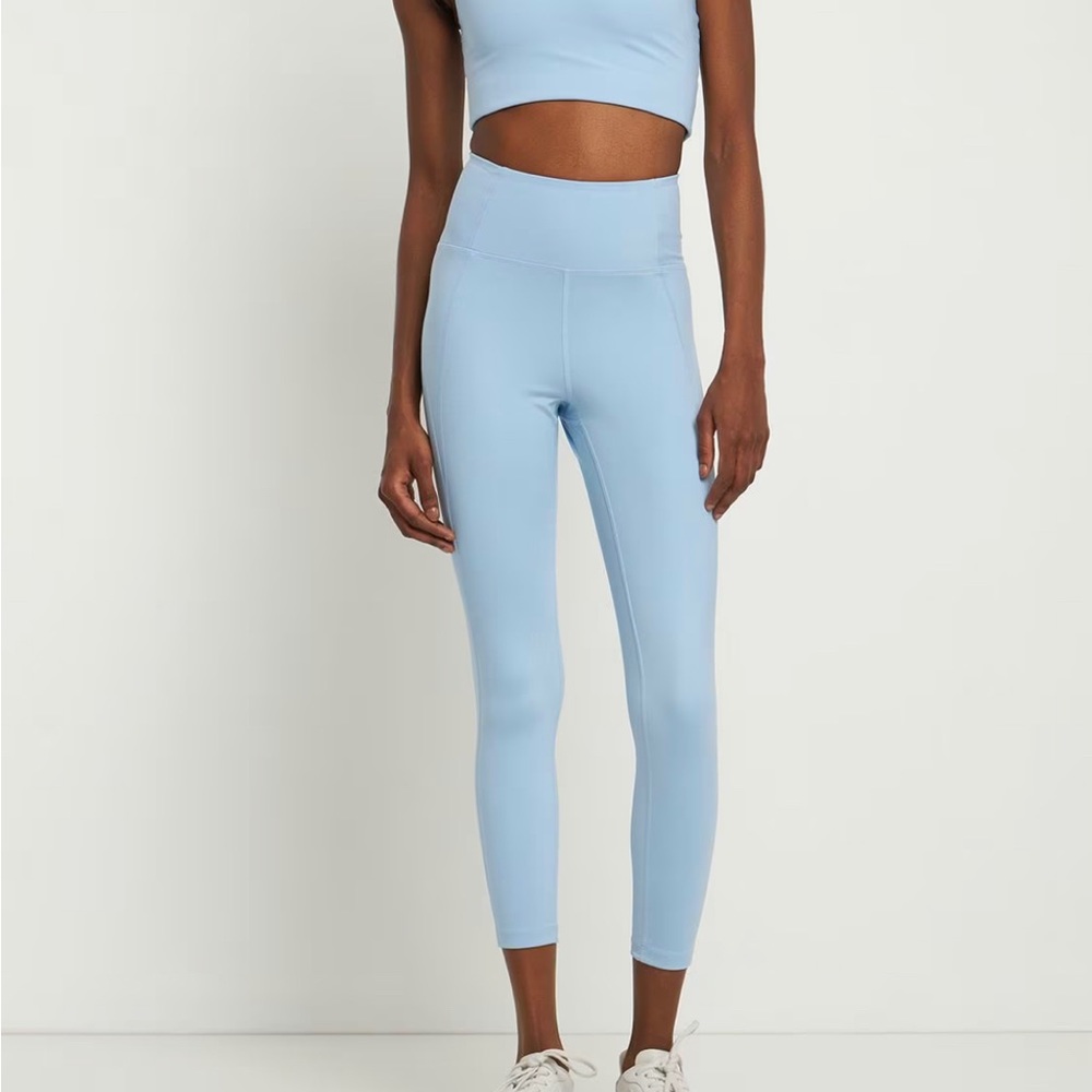 Girlfriend collective light blue high rise leggings